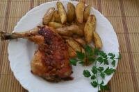 Udka w miodowej skorupce, pieczone z cytryną i rozmarynem 